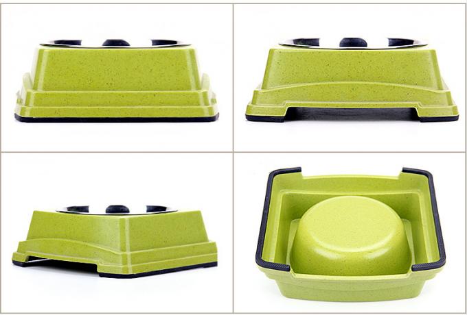 ভাল মানের পাইকারি গরম বিক্রয় বাঁশ স্টেইনলেস স্টীল কুকুরছানা খাওয়ানোর খাদ্য বাটি 5