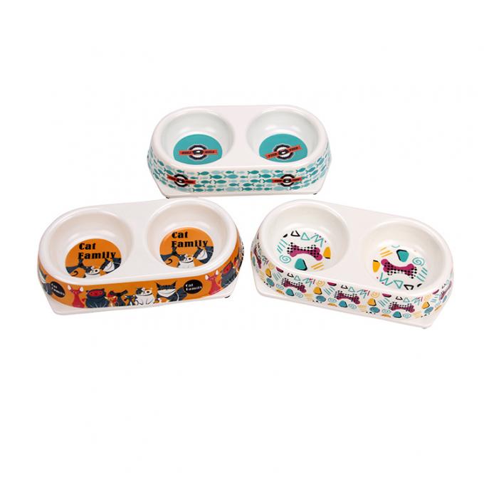 পরিবেশগতভাবে প্রাকৃতিক উদ্ভিদ রজন ডাবল বাঁশ ফাইবার পোষা বাটি 1