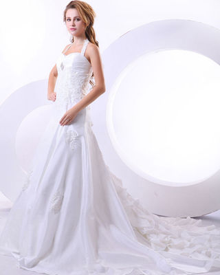 কাস্টম তৈরি ঘাড়ের চারপাশে স্ট্র্যাপ প্রয়োগ বিবাহের পোষাক জন্য birdal, মেয়েরা, নারী