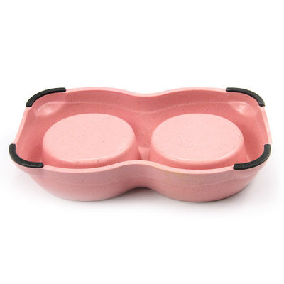 সেরা দামের সাথে টেকসই ডাবল বাঁশের পোর্টেবল কুকুর এবং বিড়ালের খাবারের বাটি