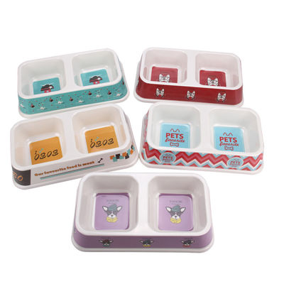 ডাবল প্লাস্টিকের কুকুর এবং বিড়ালের খাবার পানির বাটি ভাল মানের